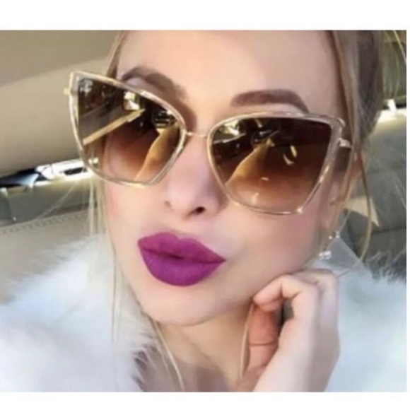 Oversized Transparent Cat Eye Sunglasses - Picture 4 of 5